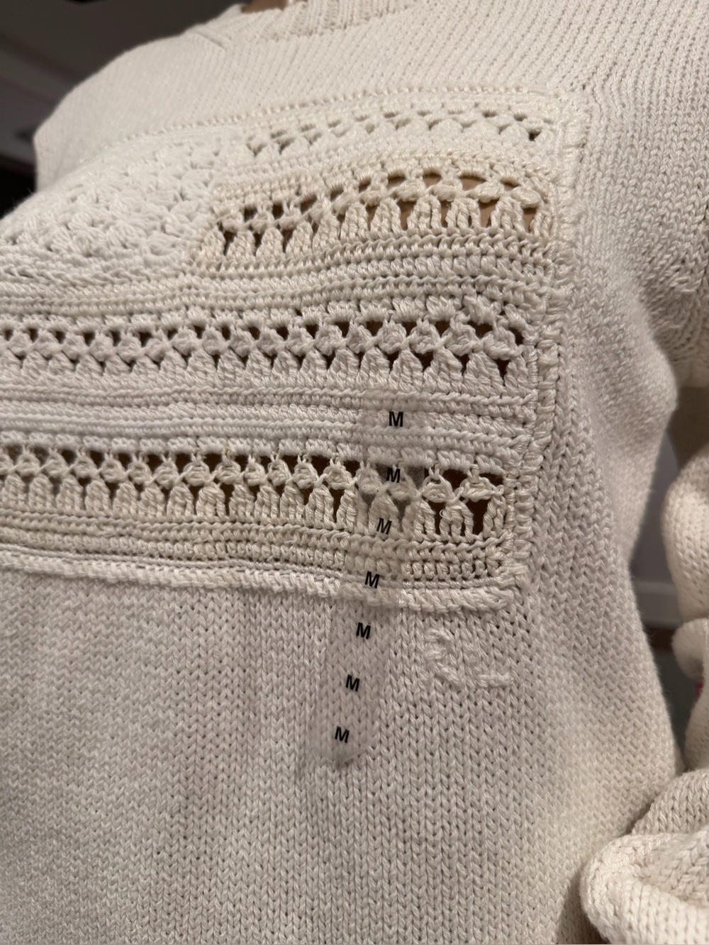 Polo Ralph Lauren white crochet American flag sweater size M - Picture 5 of 16